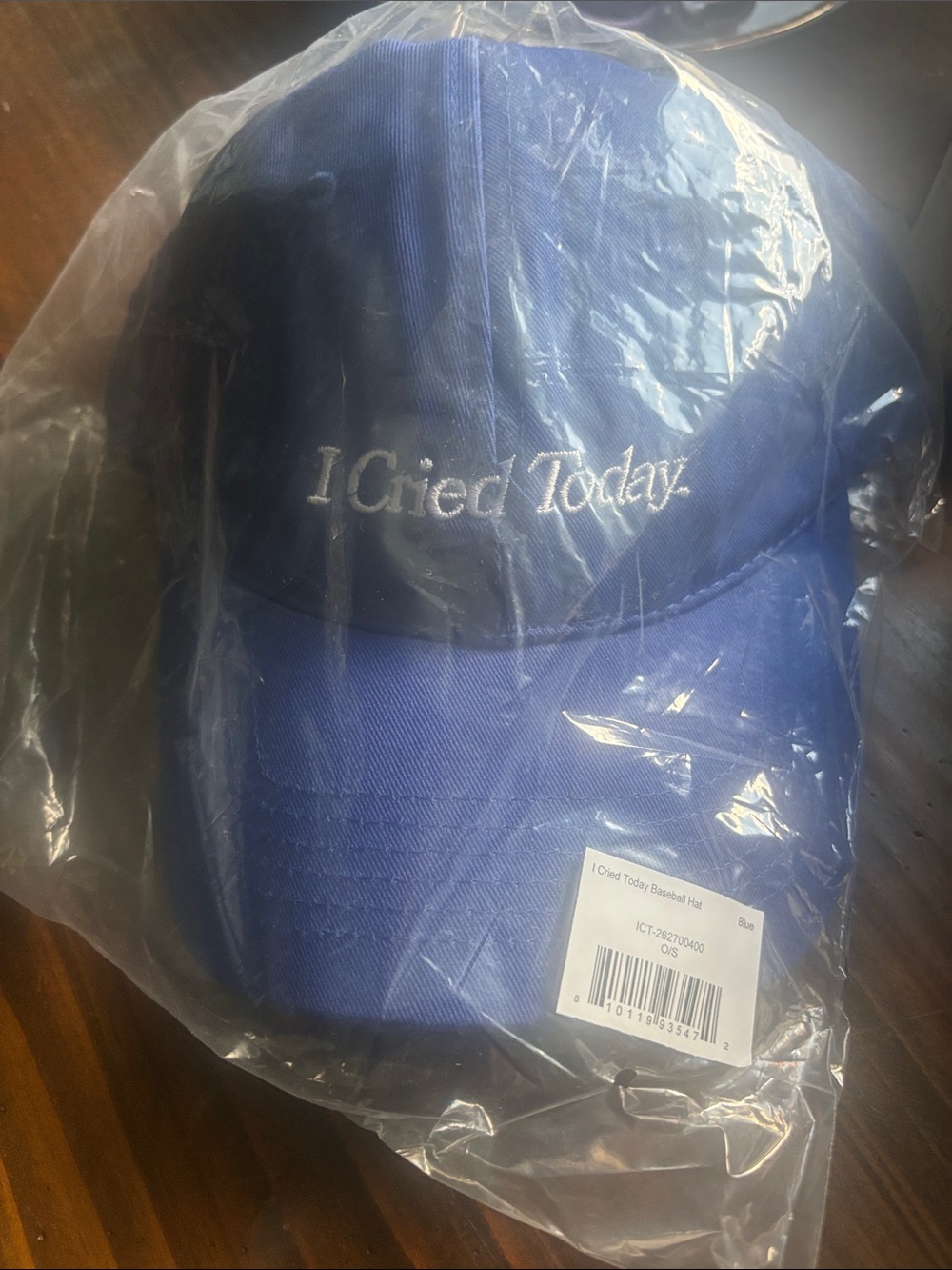 I Cried Today Blue Kids Baseball Cap